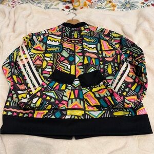 adidas Kids Jacket with Vibrant Geometric Design